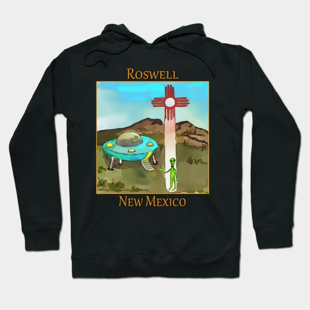 Aliens in Roswell New Mexico Hoodie by WelshDesigns